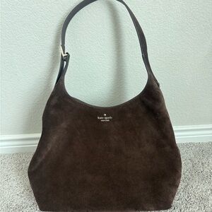 Kate Spade 454 Large Brown Suede Shoulder Bag